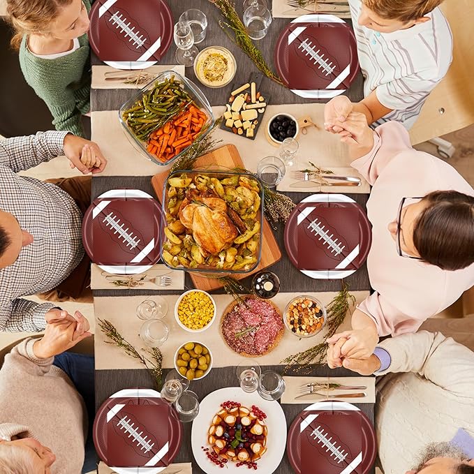 40 Pcs Football Plates and Napkins Party Supplies, 20 9" Disposable Paper Plates and Napkins, Modern Football Theme Tableware Set for Kids Birthday Party, Baby Shower, Serves 20