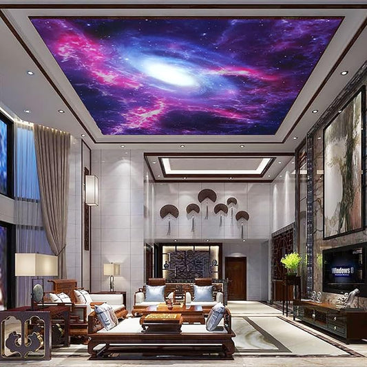 Cliouar-Space Background with Nebula and Galaxy Peel and Stick 160" x 114"