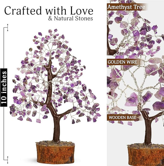 Amethyst Tree -Amethyst Tree of Life, Chakra Tree, Chakra Tree of Life, Healing Crystals, Money Tree, Spiritual Decor for Home, Gemstones and Crystals