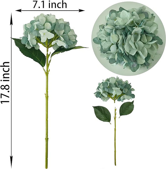 Fall Blue Hydrangea Artificial Flowers,6Pcs Faux Fall Hydrangea Flowers,Artificial Hydrangeas Flowers with Stems,Fake Hydrangeas,Silk Hydrangeas Flowers with Stems for Home Decor (Fall Blue)