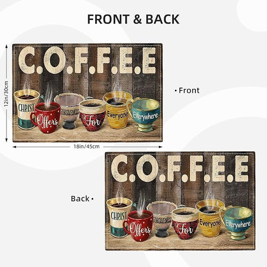 Christian Coffee Placemats Set of 6 Coffee Table Mats Washable Place Mats for Home Party Indoor Kitchen Dining Table Decoration 12x18 Inch