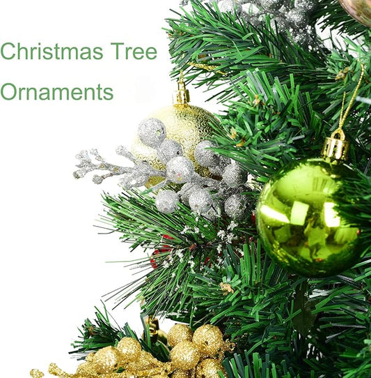 14 Pack Christmas Glitter Berries Stems Clearance, 7.8 Inch Artificial Christmas Picks for Christmas Tree Ornaments, DIY Xmas Wreath, Crafts, Holiday and Home Decor, Silver