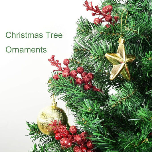 DearHouse 14 Pack Christmas Glitter Berries Stems, 7.8Inch Artificial Christmas Picks for Christmas Tree Ornaments, DIY Xmas Wreath, Crafts, Holiday and Home Decor (Red)