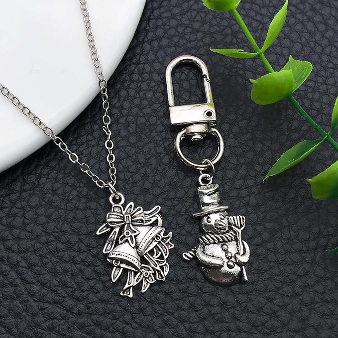 WOCRAFT 60pcs Antique Silver Christmas Bracelet Charms for Jewelry Making Sets DIY Necklace Bracelet Keychain Crafting Charms Kit Craft Supplies (SN825)