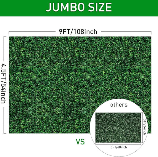 54 x 108 Inches Jumbo Green Leaves Photography Leaf Backdrop 3D Waterproof Tree Leaves Background Photo Booth Prop Green Leaf Tablecloths for Baby Shower Birthday Party Decoration (6 Pieces)