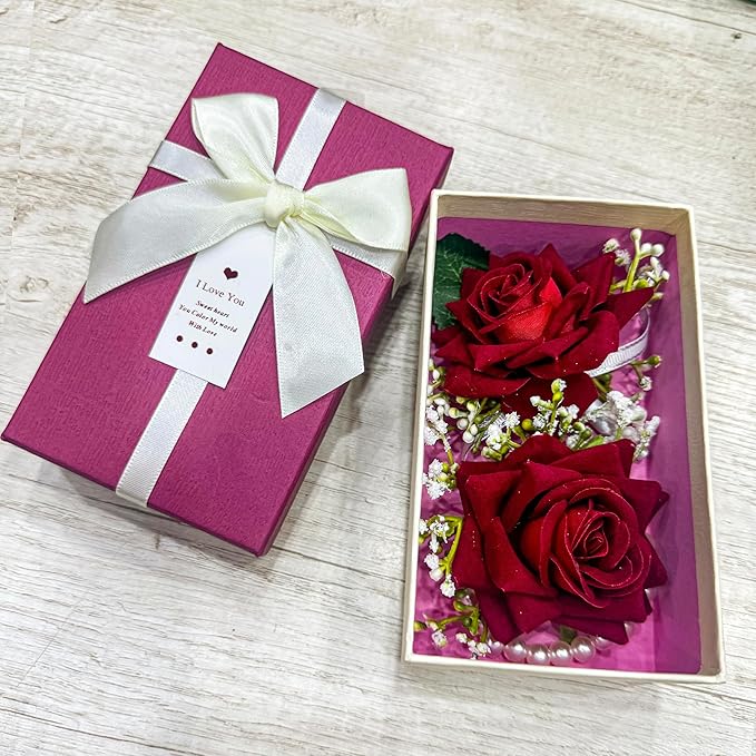 SITUMEIZI Ivory Rose Wrist Corsage and Boutonniere Set Corsage Wristlet Band Bracelet for Prom Decor Boutonniere for Men Wedding White Flowers Accessories Party Suit Decoration