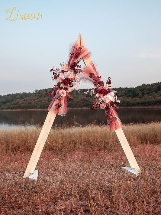 Wedding Arch Flowers, Artificial Flowers for Decoration, Large Flower Swag for Boho Styles Wedding Ceremony Floral Decor - Pack of 2