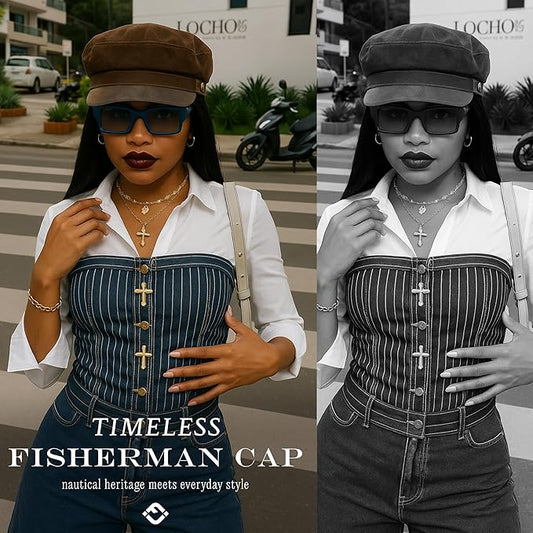 Funky Junque Newsboy Hat for Women – Trendy Greek Fisherman Cap, Classic Women's Baker Boy Newsies Hat, Ladies Fashion Caps