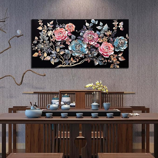 Colorful Flower Wall Decor Living Room Vintage Wall Decor Bedroom Teen Room Prints Decor for Girls Room 24" x 48"