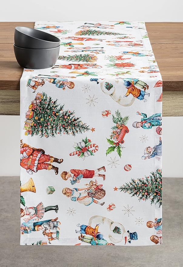 Maison d' Hermine Table Runner 100% Cotton Single Layer Table Runners 72 inches Long for Thanksgiving Christmas Decorations Home Kitchen Dining Party Wedding (Chromo, 14.5" x 72")