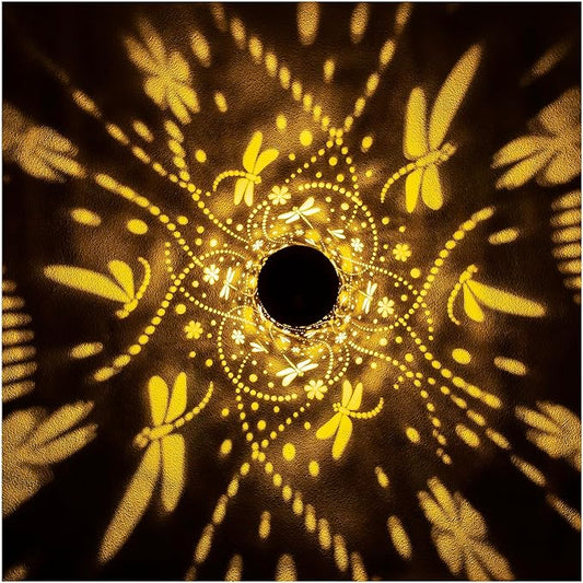 2 Pack Dragonfly Solar Lanterns Outdoor Waterproof Hanging Solar Lights Dragonfly Gifts for Women Men Metal Decorative LED Lights for Garden Decor,Yard,Patio,Lawn,Tabletop,Pathway,Landscape