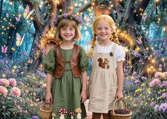 15X10ft Enchanted Forest Backdrop Fairy Enchanted Wonderland Garden Floral Butterfly Photography Background for Kids Girls Baby Shower Birthday Party Decoration Banner Cake Table Photo Booth Props