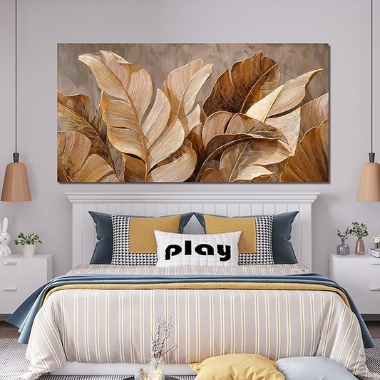 Canvas Wall Art Decor Wall Art Pictures for Living Room Large Botanical Wall Art paintings Artwork for Wall Decor Brown Modern Wall Art Decor Artwork for walls Bedroom Office Wall Decor 24" X 48"