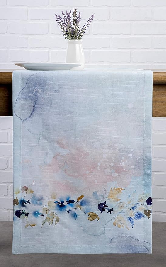 Maison d' Hermine Table Runner 100% Cotton Single Layer Table Runners 72 inches Long Decorative for Home Kitchen Dining Party Wedding Bridal Shower Spring Summer (Lazy Summer Days, 14.50" x 72")