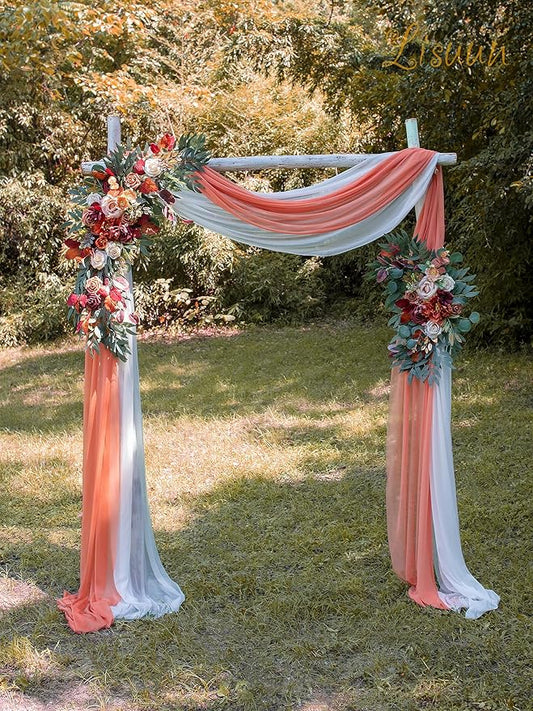 Wedding Arch Flowers, Artificial Flowers for Decoration, Large Flower Swag for Boho Styles Wedding Ceremony Floral Decor - Pack of 2
