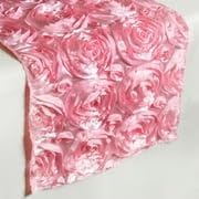Efavormart Wonderland Rosette Premium Table Runners for Weddings Party Banquets Decor Fit Rectangle and Round Table - Pink