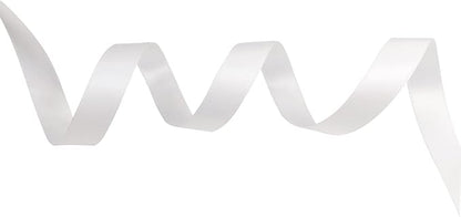 100Yards Double Faced Satin Ribbon Boutique Gift Wrapping Package, DIY Crafts Bow Hair Headband Accessories Assorted Ribbon#29 (5/8" 15mm, White)