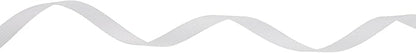 Solid Grosgrain Ribbon 25 Yard Each Roll 100% Polyester Woven Edge (1/4", White)