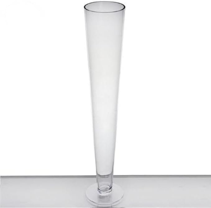 Efavormart 4 Pack | 28'' Clear Heavy Duty Trumpet Glass Vase