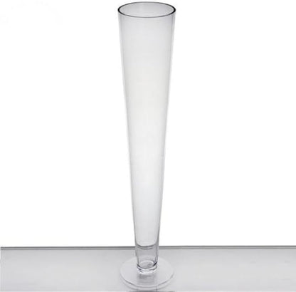 Efavormart 4 Pack | 28'' Clear Heavy Duty Trumpet Glass Vase