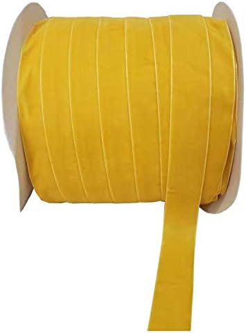 10 Yards Velvet Ribbon Spool (Yellow, 1")