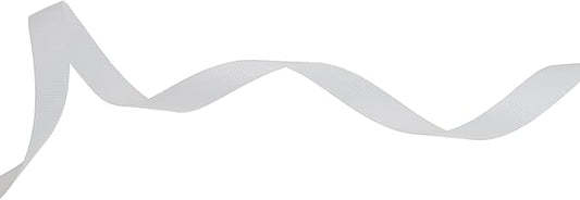 Solid Grosgrain Ribbon 25 Yard Each Roll 100% Polyester Woven Edge (5/8", White)