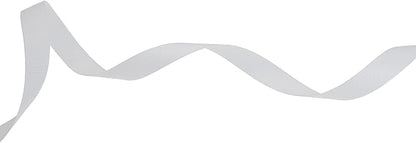 Solid Grosgrain Ribbon 25 Yard Each Roll 100% Polyester Woven Edge (1/2", White)
