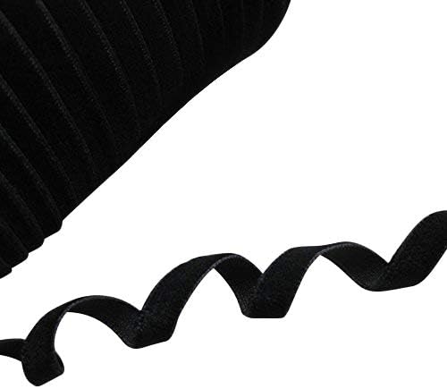 Chenkou Craft Black 25 Yards 1/8" 3mm Velvet Ribbon Lots Bulk (Black, 1/8"(3mm))