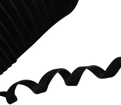 Chenkou Craft Black 25 Yards 1/8" 3mm Velvet Ribbon Lots Bulk (Black, 1/8"(3mm))