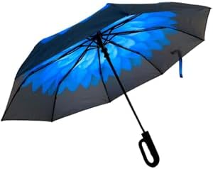 Nollia Windproof Automatic Travel Umbrella, Compact Portable with Reinforced Ribs for Sun & Rain
