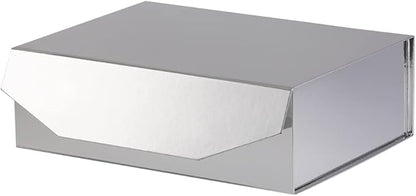 1Pcs 13x9x4 Inches Silver Gift Boxes with Lids for Presents Magnetic gift box large Gift Box for Bridesmaid Proposal，Groomsman (Glossy Silver)