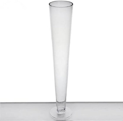 Efavormart 4 Pack | 28'' Clear Heavy Duty Trumpet Glass Vase
