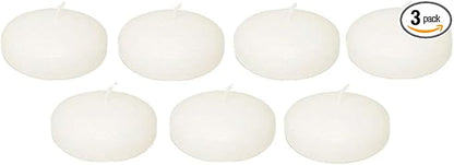 D'light Online Floating Candles Bulk Pack for Events, Weddings, Spa, Home Decor, Special Occasions and Holiday Decorations (Large - 3" (Set of 3), Pale Ivory)