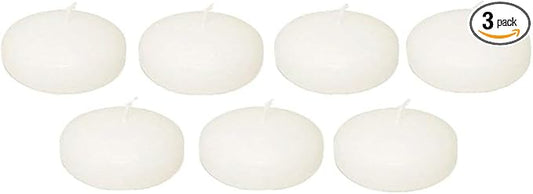 D'light Online Floating Candles Bulk Pack for Events, Weddings, Spa, Home Decor, Special Occasions and Holiday Decorations (Large - 3" (Set of 3), Pale Ivory)