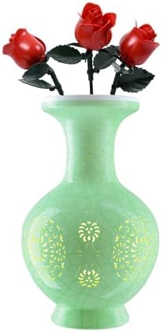 3D Puzzle Vase, 160 Curved Pieces DIY Flower Vase Craft Kit & 3D Puzzles for Adults, Creative Jigsaw Art Project Home Décor Centerpiece, (C-Jade Floral Carving)