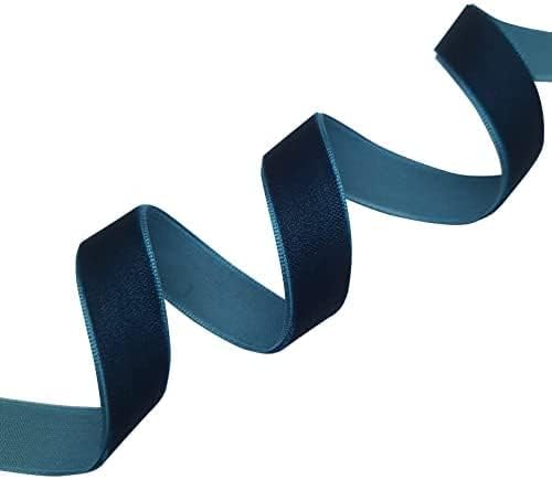 Chenkou Craft Turquoise 25 Yards 1/8" 3mm Velvet Ribbon Lots Bulk (Turquoise, 1/8"(3mm))