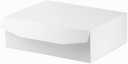 1 Pcs White Extra Large Gift Box with Lid, 16.5 x 13 x 5.3 Inches, Hard Magnetic Giant Gift Boxes for Presents Clothes Robe Wedding Dress Sweater,Reusable Foldable Bridesmaid Proposal Box
