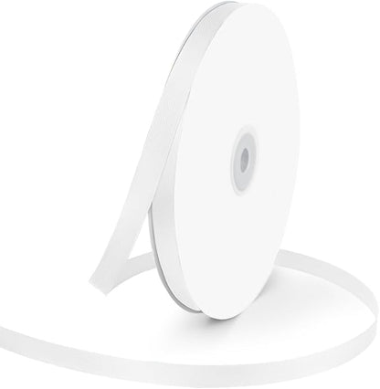 3/8" Wide x 100 Yards Single Face Polyester Satin Ribbon, Satin Ribbon for Crafts, Gift, Hair Bows, Wedding Party Decoration, Bow Making & Other Projects (White)