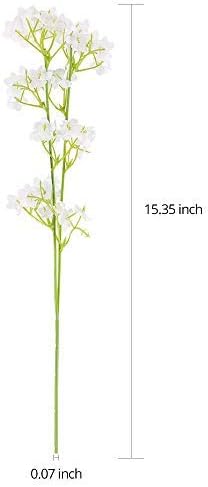 Bringsine Baby Breath Gypsophila White Fake Artificial Flowers for DIY Wedding Bouquets Bridal Shower Centerpieces Arrangements Party Tables Decorations 60 Pieces/Pack