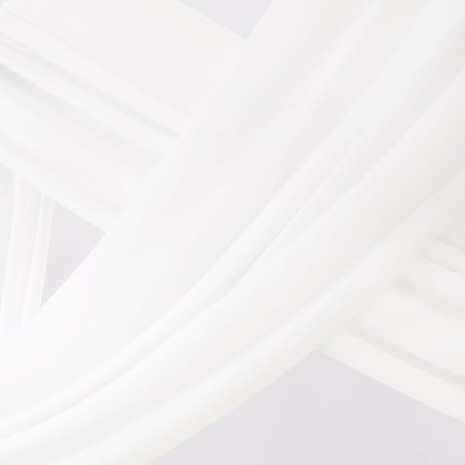 Socomi Wedding Arch Draping Fabric 2 Panels 29" x 19Ft Ivory Sheer Chiffon Curtain Drapes 6 Yards for Wedding Ceremony Birthday Party Decoration