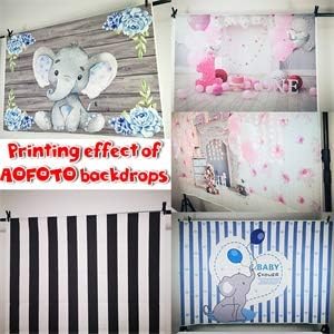AOFOTO 7x5ft Flowers Baby Elephant Backdrop Watercolor Blue Boy Gender Reveal Party Decoration Sweet Floral Baby Shower Photoshoot Background for Photography Kid Child Birthday Photo Studio Prop Vinyl