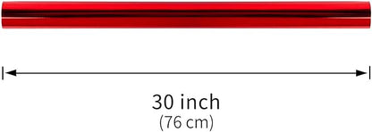 RUSPEPA Red Metallic Wrapping Paper - 81.5 Sq Ft - Solid Color Paper Perfect for Wedding,Birthday,Christmas,Baby Show - 30 inches x 32.8 feet