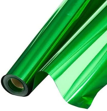PMU (2 Gift Wrap Mylar Roll Metallic Green 2-sided, 24 Inches X 8.3 Ft Roll 1.4 Mil Highly Reflective Mylar Film, Great for Gifts, Birthdays, Christmas, Baskets, Arts & Crafts