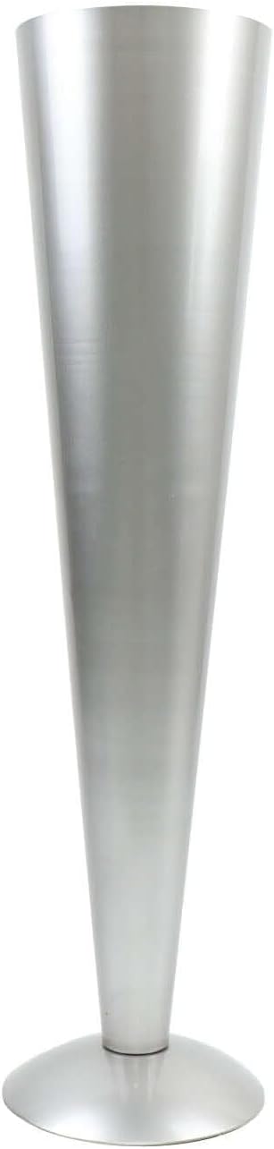 Efavormart 28" Tall Brushed Silver Metal Trumpet Flower Vase Wedding Centerpiece