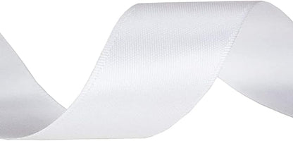LIUYAXI White Double Faced Satin Ribbon, 2" X Continuous 50 Yards, Ribbons Perfect for Gift Wrapping Wedding DIY Craft Bow Making & Other Projects