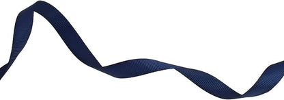 Solid Grosgrain Ribbon 25 Yard Each Roll 100% Polyester Woven Edge (5/8", Dark Blue)