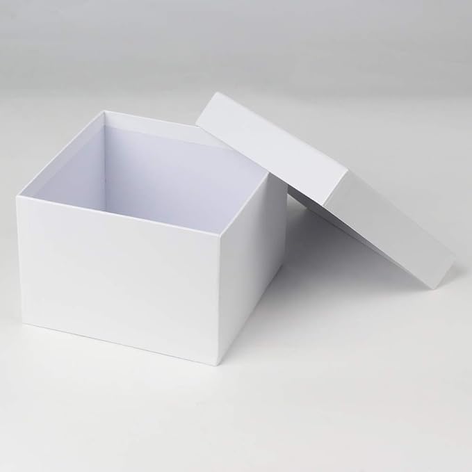 Briful Square Gift Boxes with Lids Set of 4 White Gift Box Assorted Sizes Nesting Gift Boxes for Presents Birthday Bridesmaid Wedding Valentines Christmas Party Favor Boxes