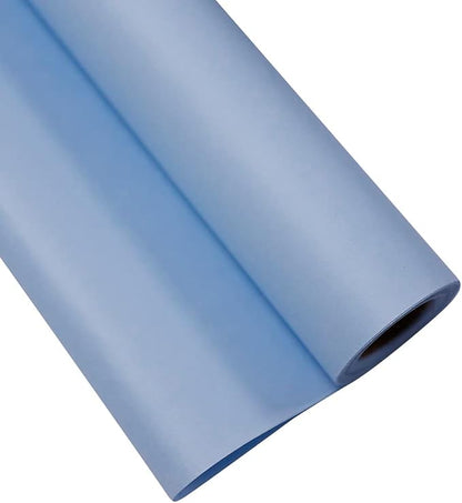 FWSA WRAPS Blue Korean Floral Wrapping Paper Rolls for Bouquet Waterproof Thick Gift Box Packaging, DIY Craft Decorative Paper 23.23 x 288 inches (Color 7 (Light Blue))