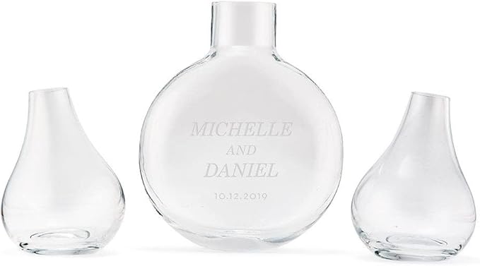 Weddingstar Custom Modern Wedding Sand Ceremony Vase Set - Classic Couple Etching