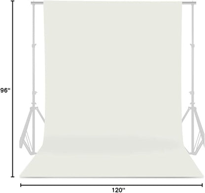 GFCC 8FTX10FT Ivory Backdrop Background for Photography Photo Booth Backdrop for Photoshoot Background Screen Video Recording Parties Curtain